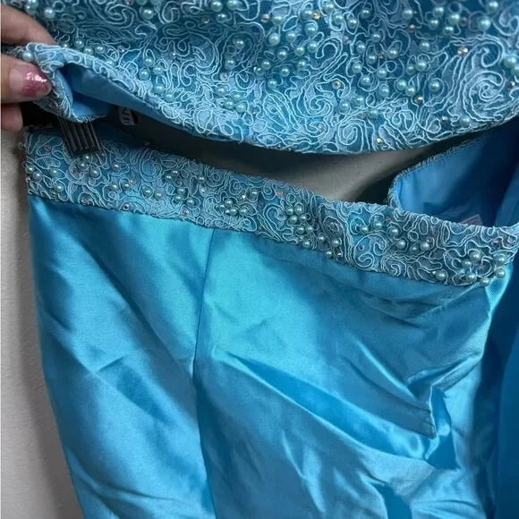 (W0) Intrigue by Blush PromStyle No. 284, Women's Blue Two-Piece Dress, Size 16
